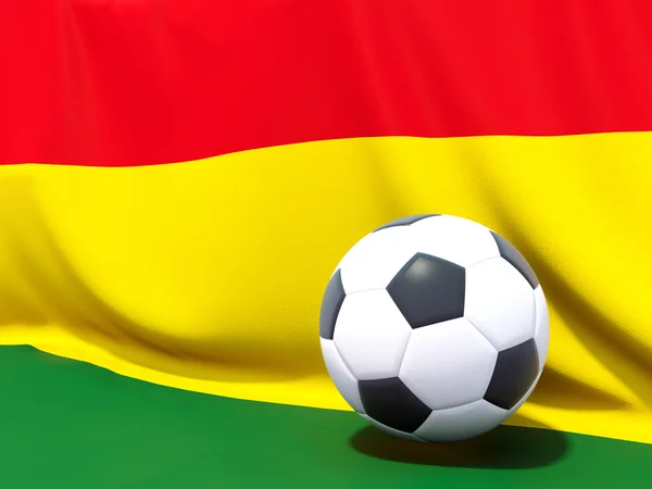 Drapeau de la Bolivie avec le football devant lui — Photo