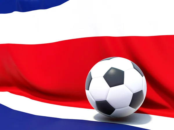 Flagge von Costa Rica mit Fußball davor — Stockfoto