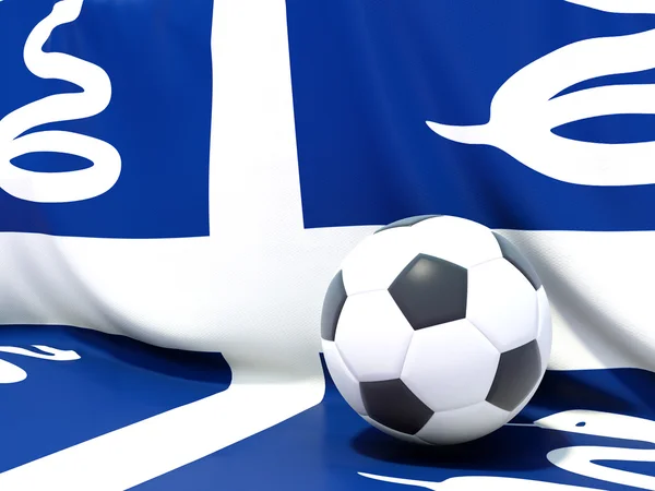 Flag of martinique with football in front of it — Stock Photo, Image