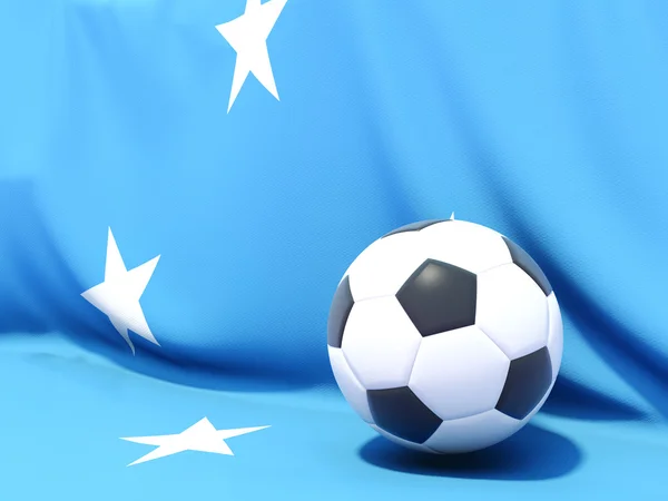 Bandiera della micronesia con il calcio di fronte — Foto Stock