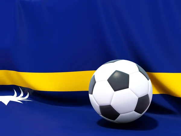 Flag of nauru with football in front of it — Stock Photo, Image