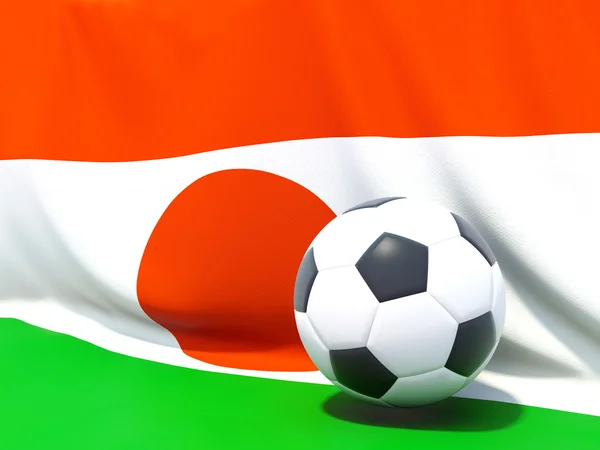 Flag of niger with football in front of it — Stock Photo, Image