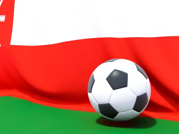 Flag of oman with football in front of it — Stock Photo, Image