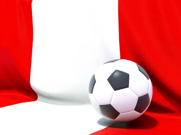Flaga peru z piłki nożnej przed nim — Zdjęcie stockowe