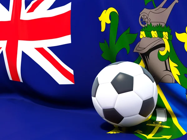 Bandiera delle isole pitcairn con il calcio di fronte — Foto Stock