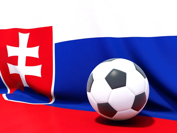 Flag of slovakia with football in front of it — Stock Photo, Image