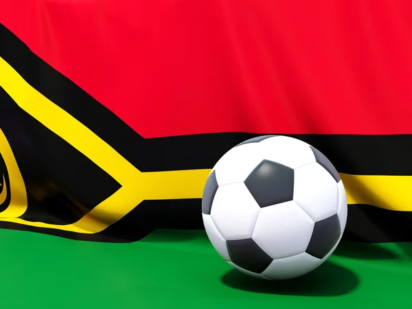 Flag of vanuatu with football in front of it — Stock Photo, Image