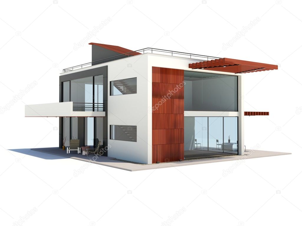 Modern house isolated on white