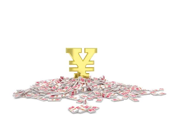 Signo de yuan dorado — Foto de Stock
