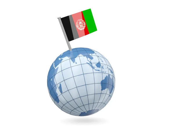 Globo com bandeira do Afeganistão — Fotografia de Stock