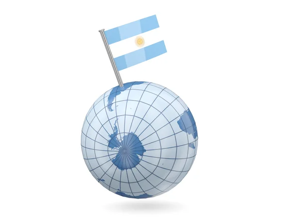 Globo com bandeira de argentina — Fotografia de Stock