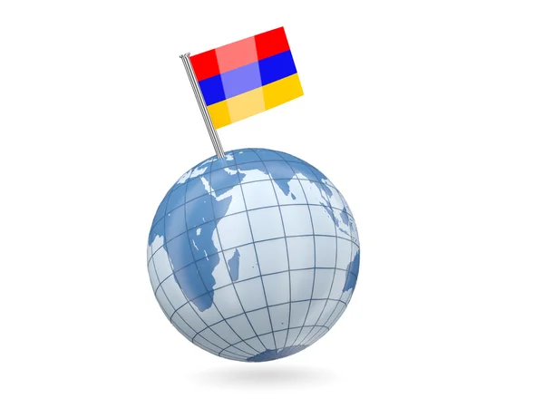 Globo con bandera de Armenia —  Fotos de Stock