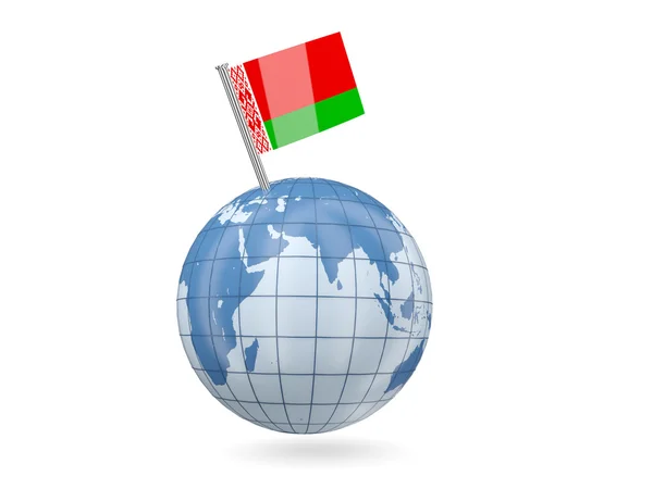 ベラルーシの旗とグローブ — ストック写真