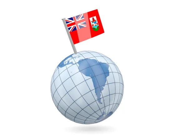 Globe with flag of bermuda — Stock Photo, Image