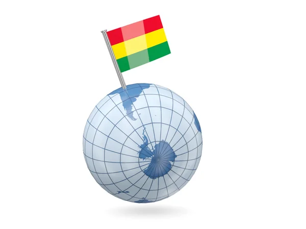 Globus z flaga Boliwii — Zdjęcie stockowe