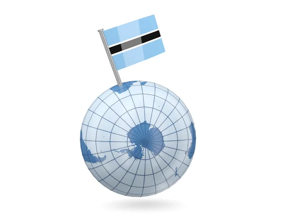 Globus mit Flagge von Botswana — Stockfoto