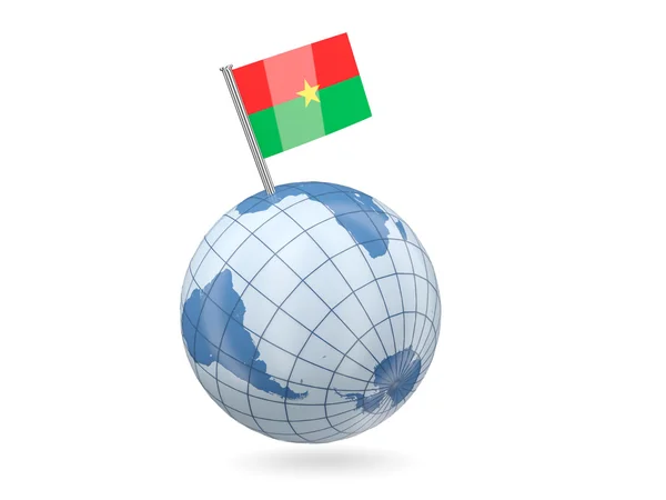 Globe with flag of burkina faso — Stock Photo, Image