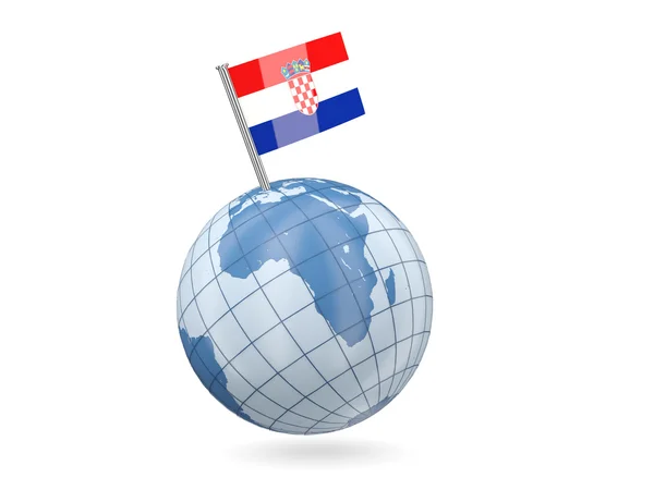 Globe with flag of croatia — Stock Photo, Image