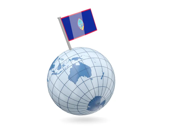 Globus z flaga Guamu — Zdjęcie stockowe