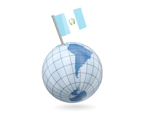 Globe with flag of guatemala — Stock Photo, Image