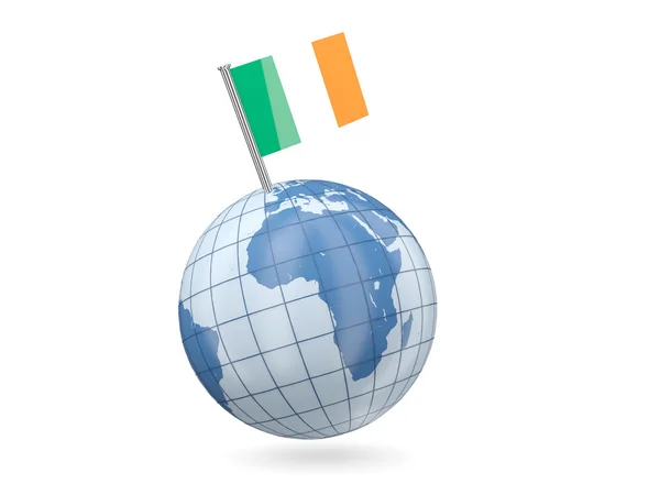 Globo con bandiera di Irlanda — Foto Stock