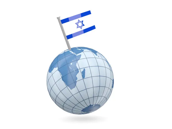 Globe with flag of israel — Stock Photo, Image