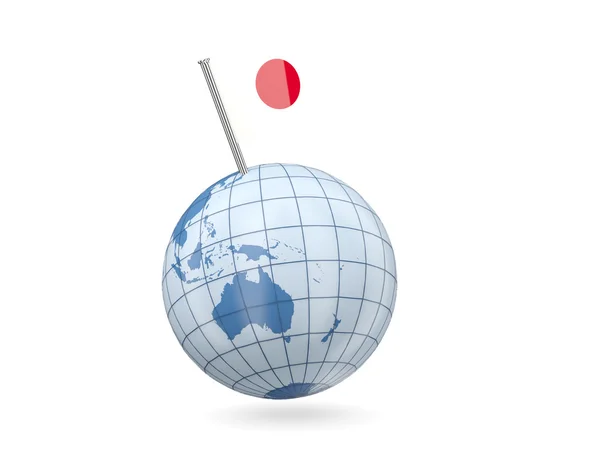 Globe with flag of japan — Stock Photo, Image