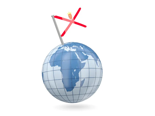 Globus mit Trikotfahne — Stockfoto