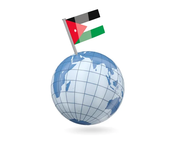 Globo con bandiera di jordan — Foto Stock