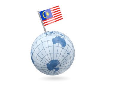 Küre ile Malezya bayrağı