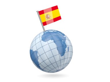 Küre ile İspanya bayrağı
