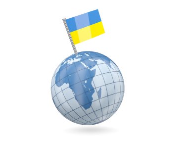 Küre ile Ukrayna bayrağı