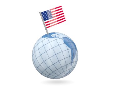 Amerika Birleşik Devletleri bayrağı ile dünya