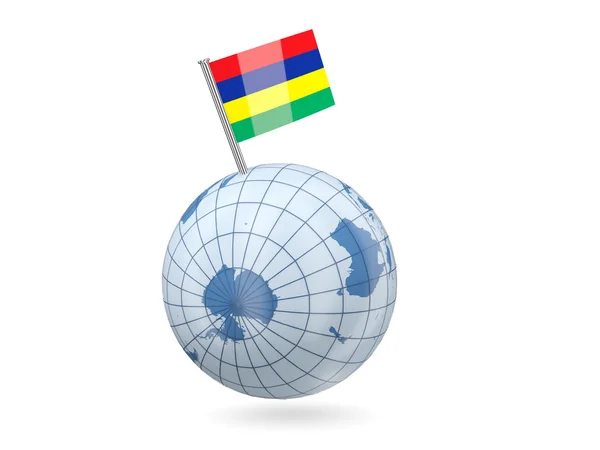 Globo con bandera de mauritius —  Fotos de Stock