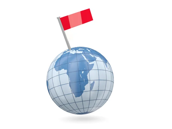 Globe with flag of monaco — Stock Photo, Image