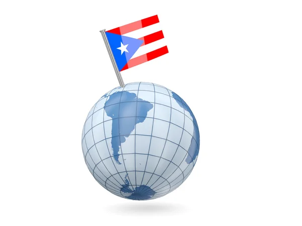 Globo com bandeira de porto rico — Fotografia de Stock