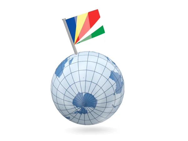 Globo con bandera de Seychelles —  Fotos de Stock