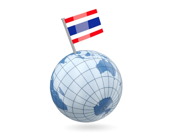 Globe avec drapeau de thaïlande — Photo