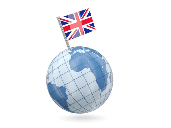 Globe with flag of united kingdom — Stock Photo, Image