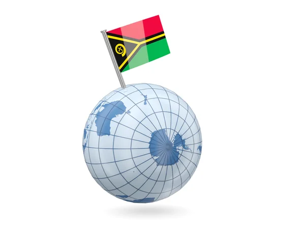 Globe with flag of vanuatu — Stock Photo, Image