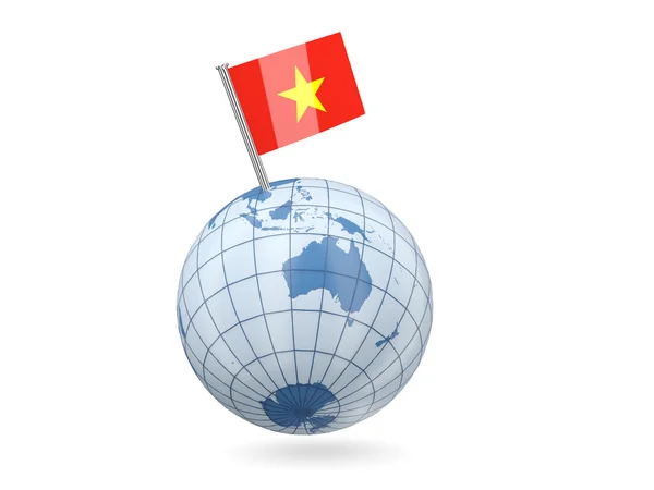 Globe with flag of vietnam — Stock Photo, Image