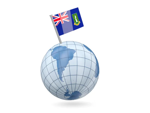 イギリス領ヴァージン諸島の旗とグローブ — ストック写真