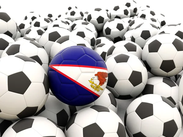 Calcio con bandiera di samoa americane — Foto Stock