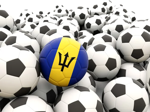 Calcio con bandiera delle Barbados — Foto Stock
