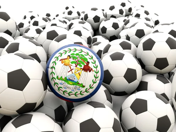 Fotboll med flagga belize — Stockfoto