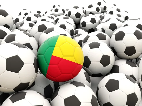 Football with flag of benin — Stock Photo, Image