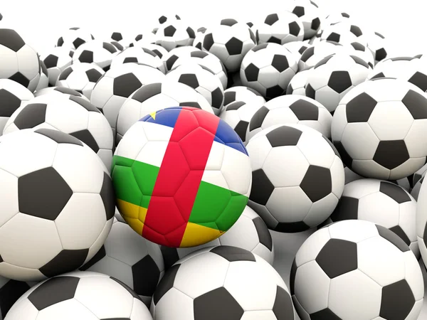 足球与中非共和国的旗帜 — 图库照片