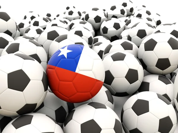 Fußball mit chilenischer Fahne — Stockfoto
