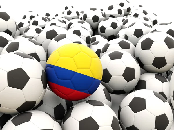 Fotboll med flagga colombia — Stockfoto