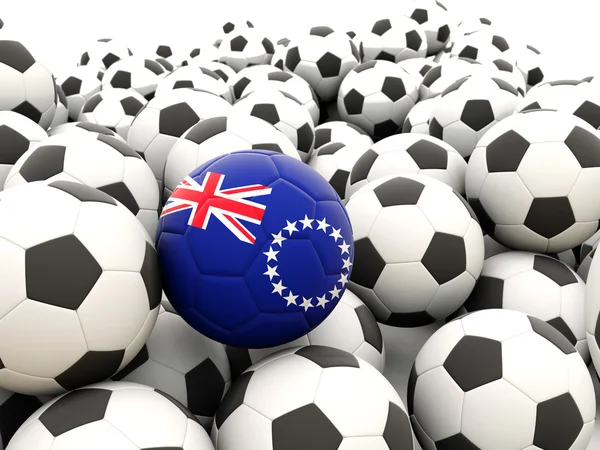 Football with flag of cook islands — Stock Photo, Image